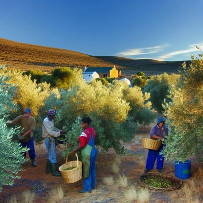 Harvesting Process on the Boutique Olive Grove in the Karoo-1