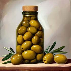 bottle of olives