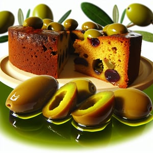 A beautifully sliced savory olive and olive oil fr